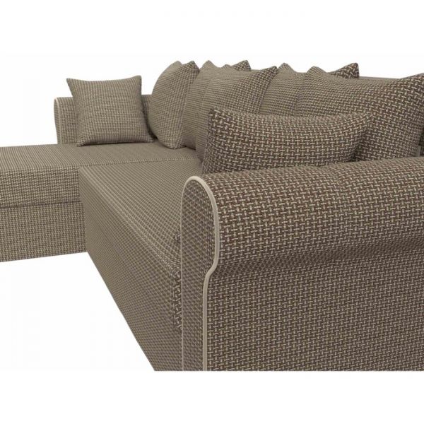 Угловой диван «Рейн», механизм еврокнижка, угол правый, рогожка, корфу 03 / кант бежевый