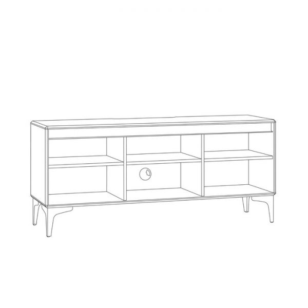 Тумба под ТВ Муар 13.261.01, 1368х400х590, Белый премиум/Белый глянец