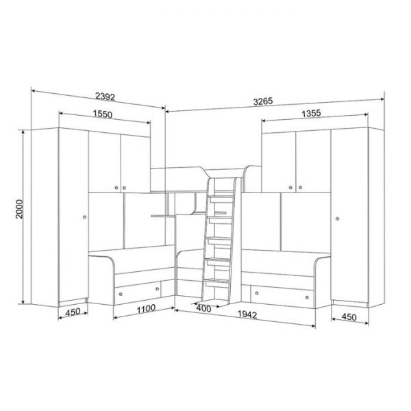 Детский комплекс «Трио 3», цвет дуб молочный / розовый