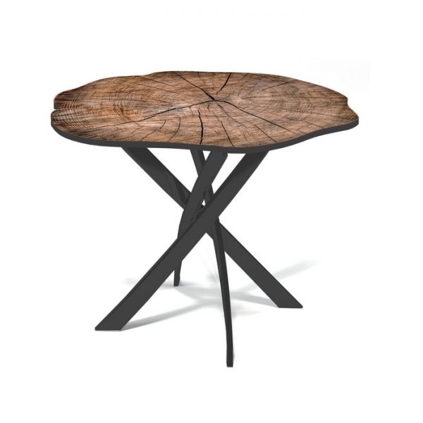 Обеденный стол «Спил 1», 900 ? 900 ? 750 мм, цвет чёрный / фотопечать 281202719