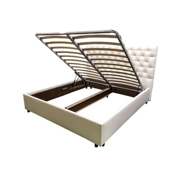 Кровать с подъемным механизмом "ФРЕЙМ" 1800х2000 кожзаменитель белый