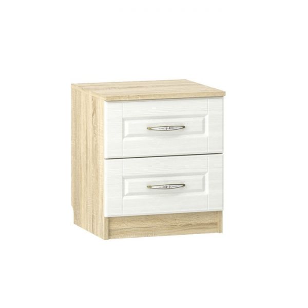 Тумба прикроватная Оливия НМ 040.37 Х, 448х420х511, Белое дерево/Дуб Сонома