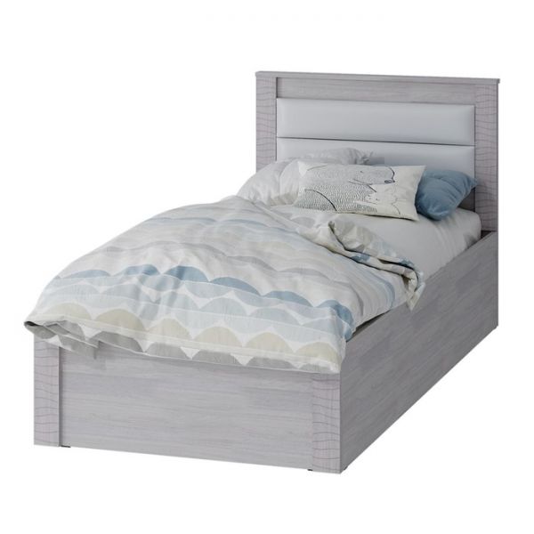 Кровать Монако 900х2000 ясень белый/F12