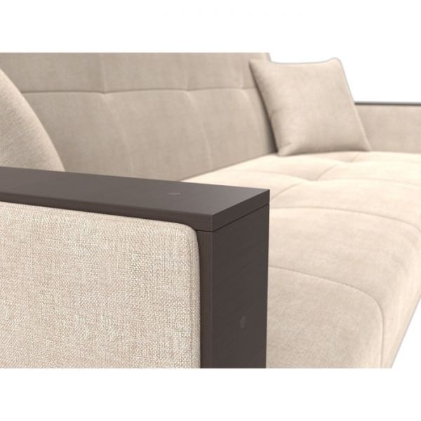 Прямой диван-книжка «Валенсия», механизм книжка, рогожка, цвет бежевый