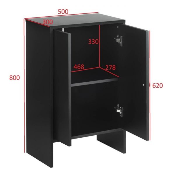 Шкаф книжный, 500х800х300, Черный