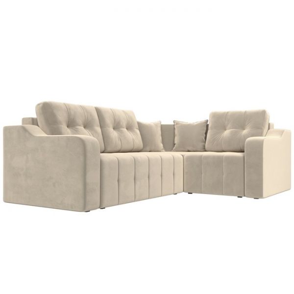 Угловой диван «Кембридж», механизм еврокнижка, микровельвет, цвет бежевый