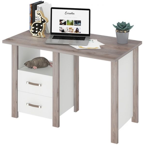 Стол СТД-115 с тумбой, 1150 ? 640 ? 750 мм, цвет нельсон / белый