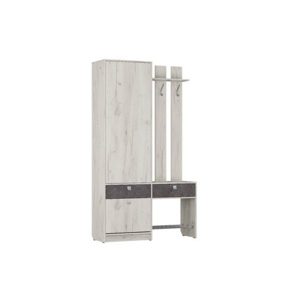 Прихожая без зеркала Аврора 1200х400х2100 Дуб Крафт Белый