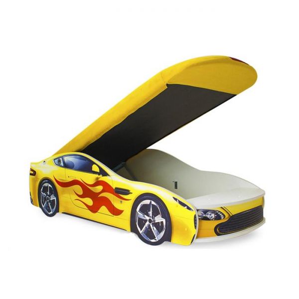 Детская кровать-машина "Бондмобиль желтый"