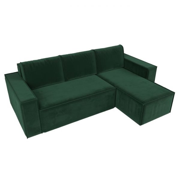 Угловой диван «Куба», механизм еврокнижка, велюр, цвет бежевый