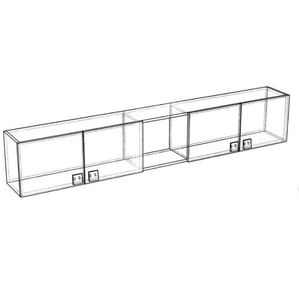 Полка навесная «Умка», 1930 ? 245 ? 450 мм, закрытая, цвет белый