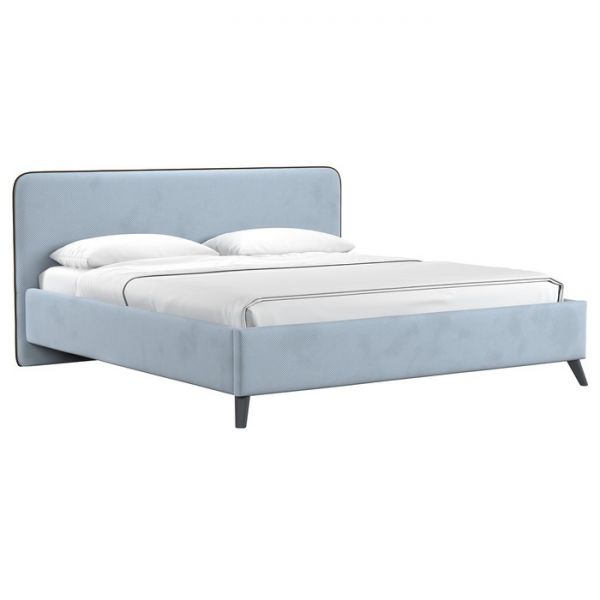 Кровать Миа, 1600х2000, ортопедическое осн+ПМ, Аватар 970/Стальной светло-серый