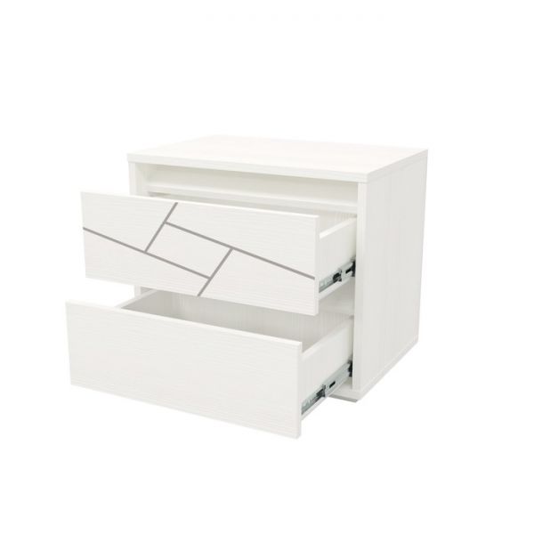 Тумба прикроватная АДЕЛИНА 500х340х440 Рамух белый