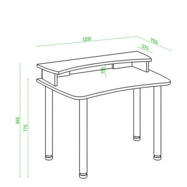 Стол СКЛ-Софт120МО с надстройкой, 1200 ? 750 ? 950 мм, цвет белый жемчуг