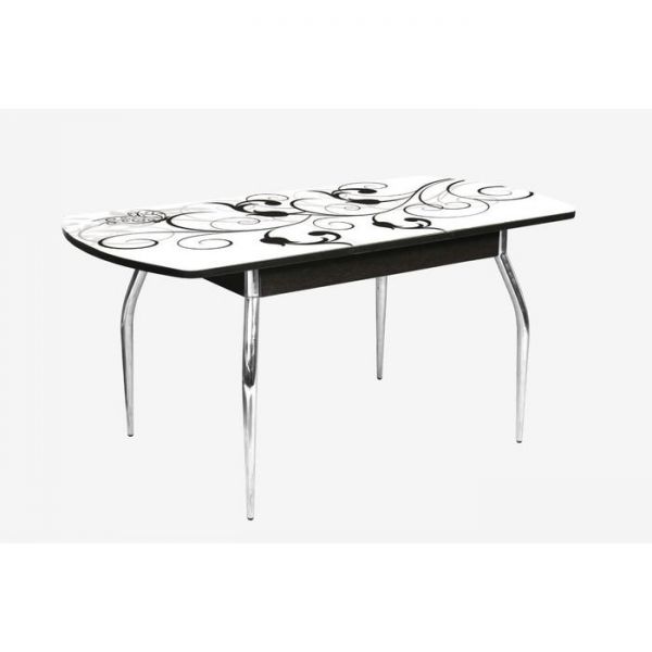 Стол раздвижной «Грация», 1100(1450) ? 700 ? 750 мм, глянец, хром, цвет белёный дуб / R045