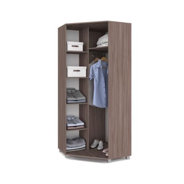 Шкаф угловой двустворчатый Карина К59 420x900x2100 Ясень шимо темный/светлый