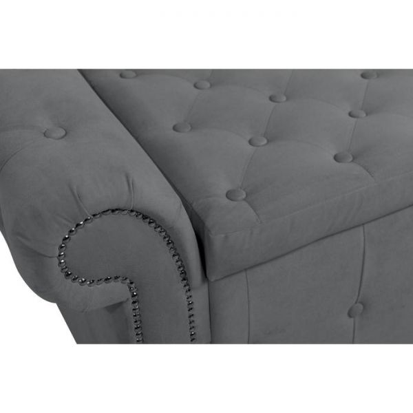 Банкетка Кеми 1370х470х580 Велюр серый