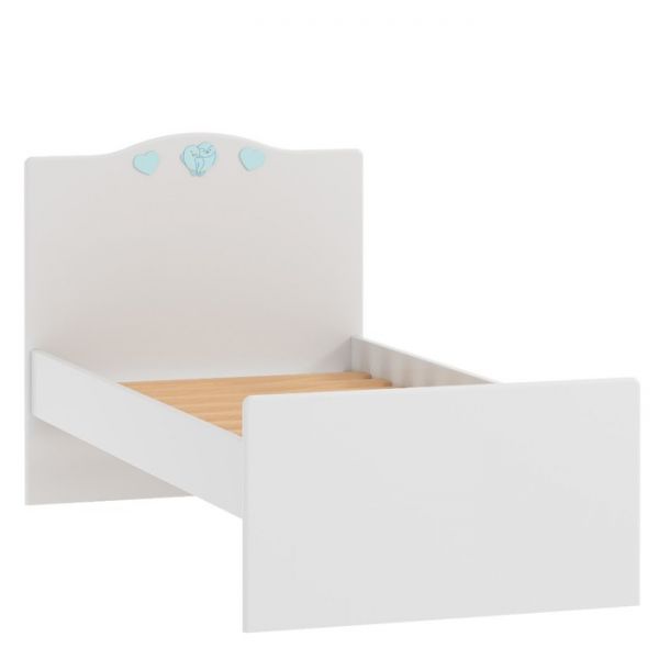 Кровать Лилу, Птички, 1642x882x900, Белый/Голубая эмаль