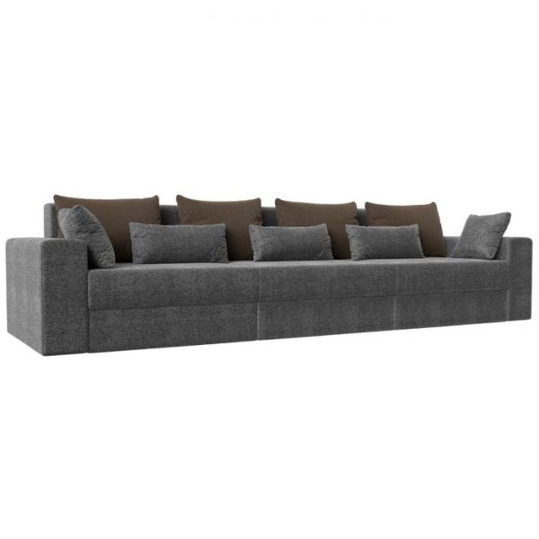 Диван прямой «Мэдисон Long», механизм еврокнижка, рогожка, цвет серый