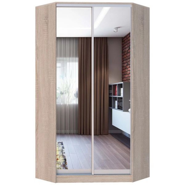 Угловой Шкаф-купе Хит-У-22-4-55, 1100x1100x2200, Дуб сонома