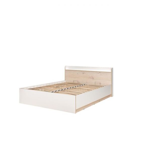 Кровать Веста 11.13, 1600х2000, с ортопед. осн и ПМ, Гаскон Пайн светлый/Белый шагрень