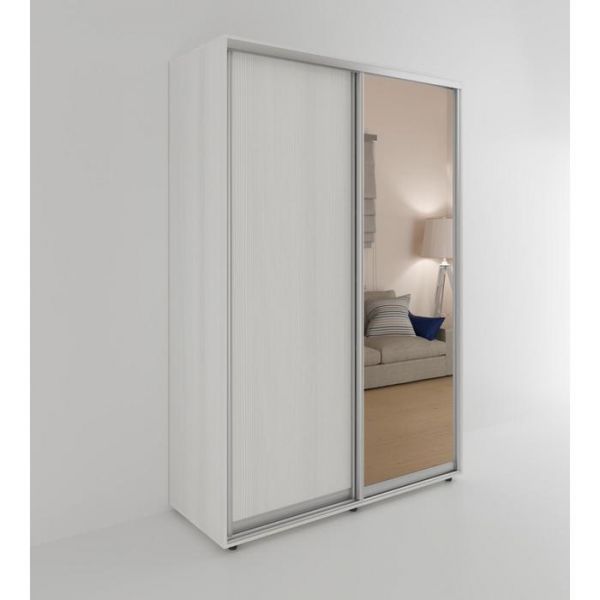 Шкаф-купе «Акцент-Сим ДЗ», 1200 ? 600 ? 2310 мм, ЛДСП, зеркало, цвет выбеленное дерево