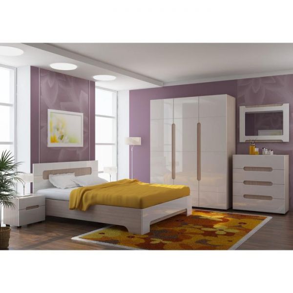 Шкаф 3-х ств Палермо 1350*2050*532, Дуб сонома/Белый глянец МДФ