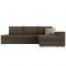 Угловой диван «Версаль», механизм дельфин, рогожка, цвет коричневый