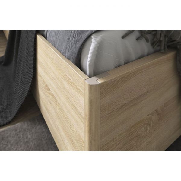 Кровать Зара Комфорт с ортопедом 1600х2000 дуб сонома/белый