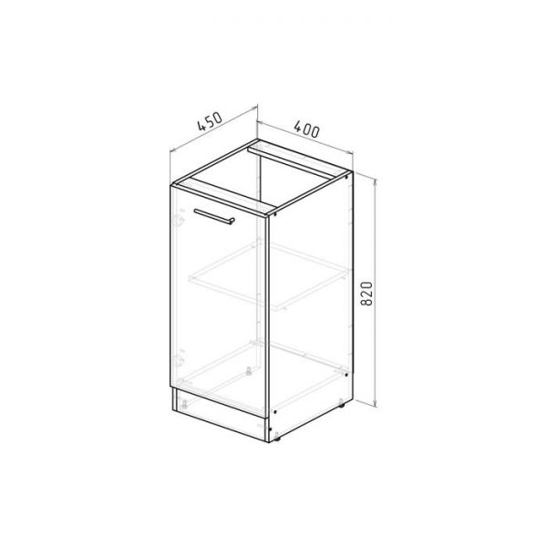 Шкаф напольный Лариса 400х600х850 с 1 дверцей  белый/латте/кантри