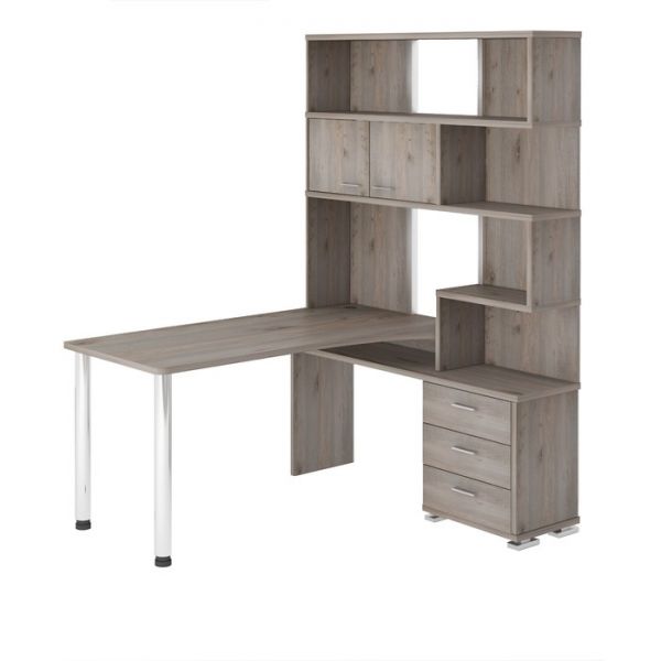 Стол СР-420/150, угол правый, 1500 ? 1300 ? 1990 мм, цвет белый жемчуг