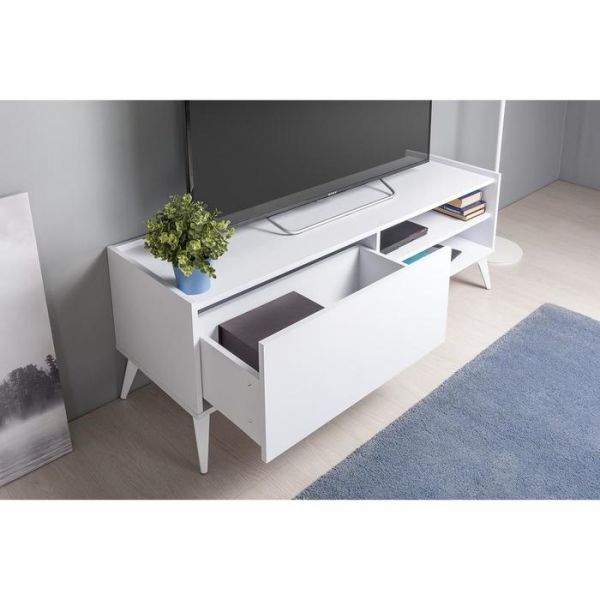 Тумба под ТВ Лайт 13.282, 1400х399х483, Белый премиум