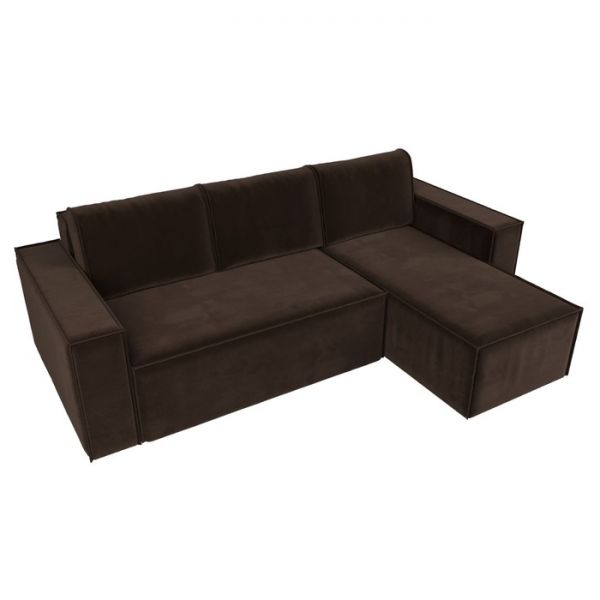 Угловой диван «Куба», механизм еврокнижка, микровельвет, цвет бежевый