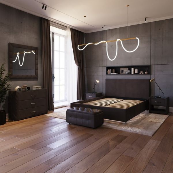 Кровать «Атриум New» без ПМ, 1400 ? 2000 мм, ортопедическое основание, цвет шоколад