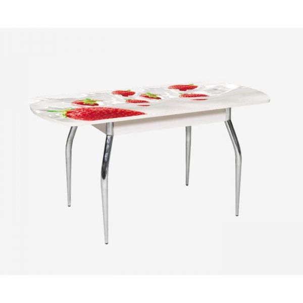 Стол раздвижной «Грация», 1100(1450) ? 700 ? 750 мм, глянец, хром, цвет белёный дуб / R045