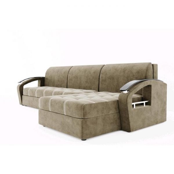 Угловой диван «Дубай», угол правый, еврокнижка, МДФ венге, цвет селфи 01