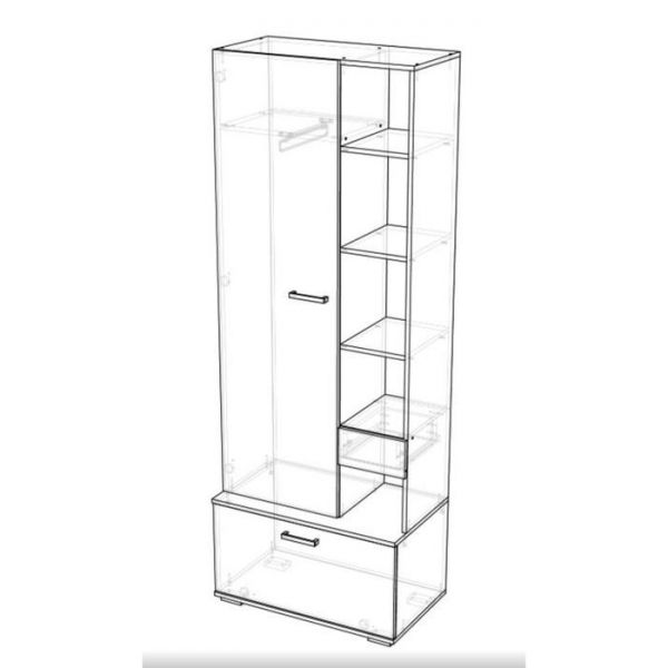 Прихожая Инес 2, 1770х2100х450, Венге/Сосна Лоредо