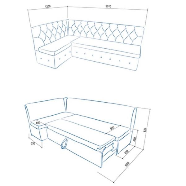 Кухонный уголок «Айриш», правый угол, механизм дельфин, велюр, цвет эмилия дарк браун