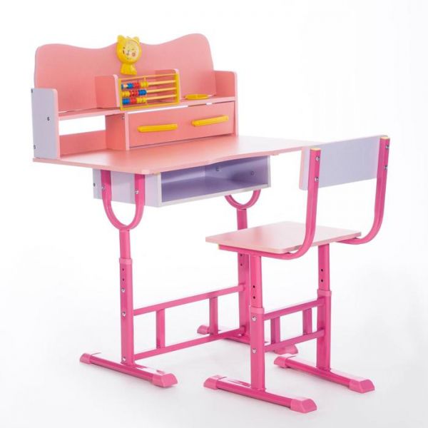Растущая парта со стулом T21, розовая, ростовая группа №3-4