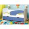 Кровать детская «Дельфин», 2 ящика, 800 ? 1600 мм, правая, цвет белый / синий матовый