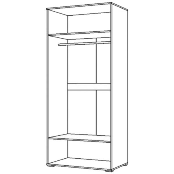 Шкаф «Вегас», МДФ, 2 двери, цвет белый глянец