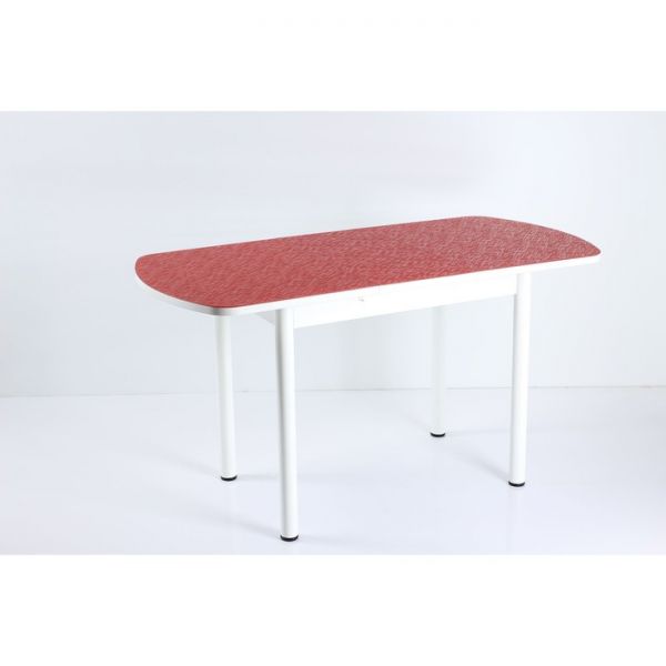 Стол раздвижной Созвездие Стин 2, 1100(1420)х700х760, Белый/Алое/Крашеные прямые