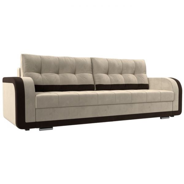 Диван прямой «Марсель», механизм еврокнижка, микровельвет, цвет бежевый / зелёный