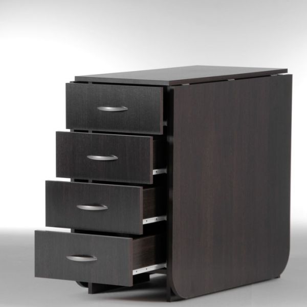 Стол-книжка с ящиками Глория 606М, 1826(424)х780х753, Венге