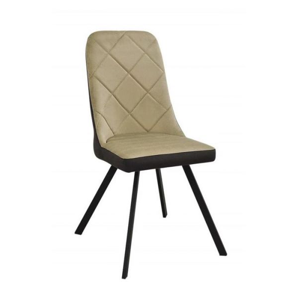 Стул «Орион», каркас металл чёрный, профильный, велюр, цвет бежевый / коричневый