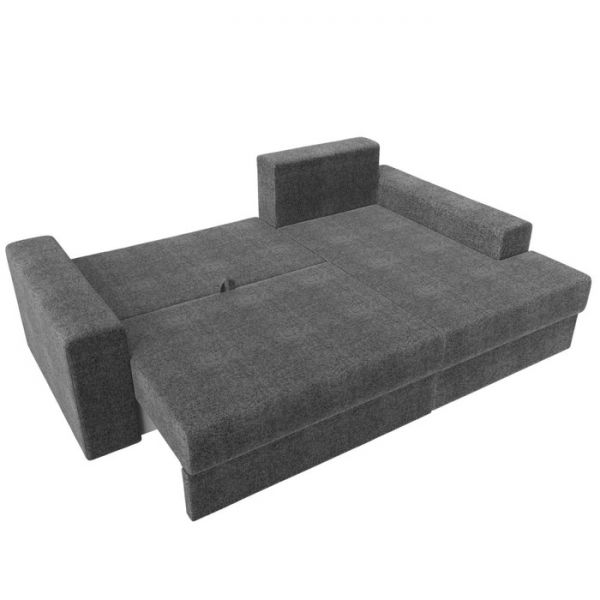 Угловой диван «Мэдисон», механизм еврокнижка, рогожка, правый угол, цвет серый