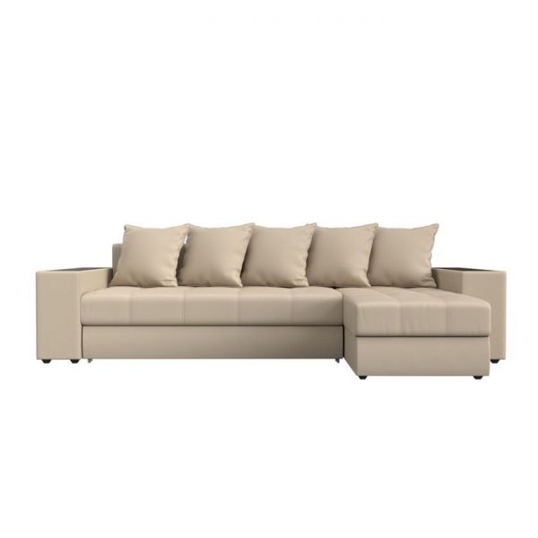 Угловой диван «Дубай», механизм еврокнижка, экокожа, цвет бежевый