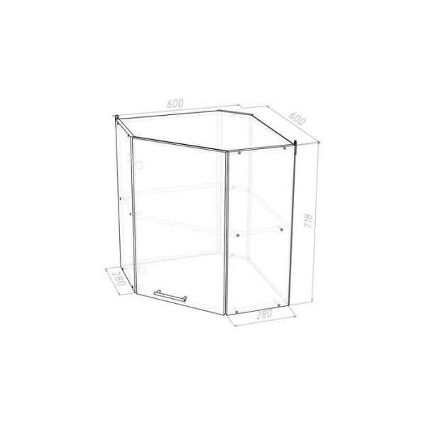 Шкаф навесной Сабрина 600х600х720 угловой  венге/дуб сонома