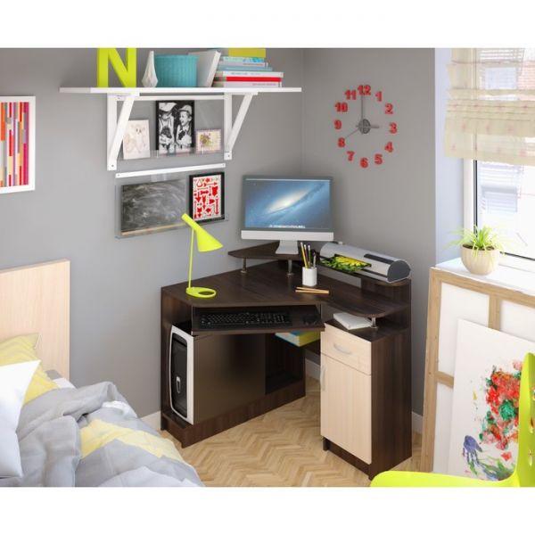 Стол компьютерный Интел-5 950х800х830 Бодега тёмный/Бодега светлый