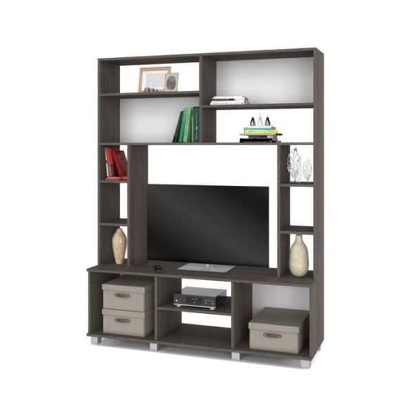 Мини стенка Ева, 420x1500x1900, Ясень шимо темный/светлый